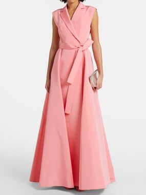 Carolina Herrera Silk-faille Maxi Wrap Gown